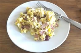 Scrambled eggs with bacon  recipe