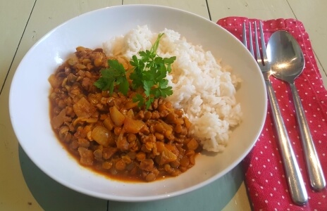 Vegan keema style curry nutritional information