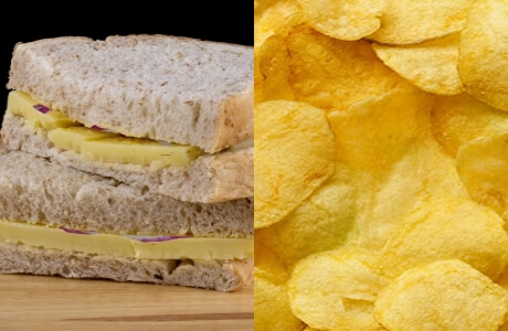 Wholemeal cheese sandwich & crisps recipe