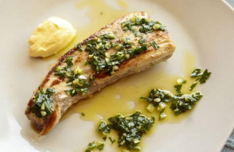 Sicilian style swordfish with parsley and garlic recipe