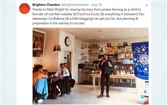 CheckYourFood give a talk at Brighton and Hove Chamber's Breakfast
