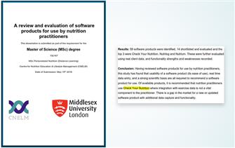 CheckYourNutrition recommended as best software product for nutrition practitioners